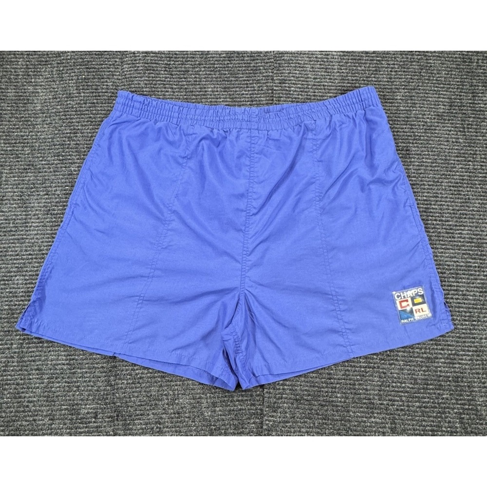 Vintage Chaps Ralph Lauren Men's Large Blue Swim Trunks Nylon Mesh Lined